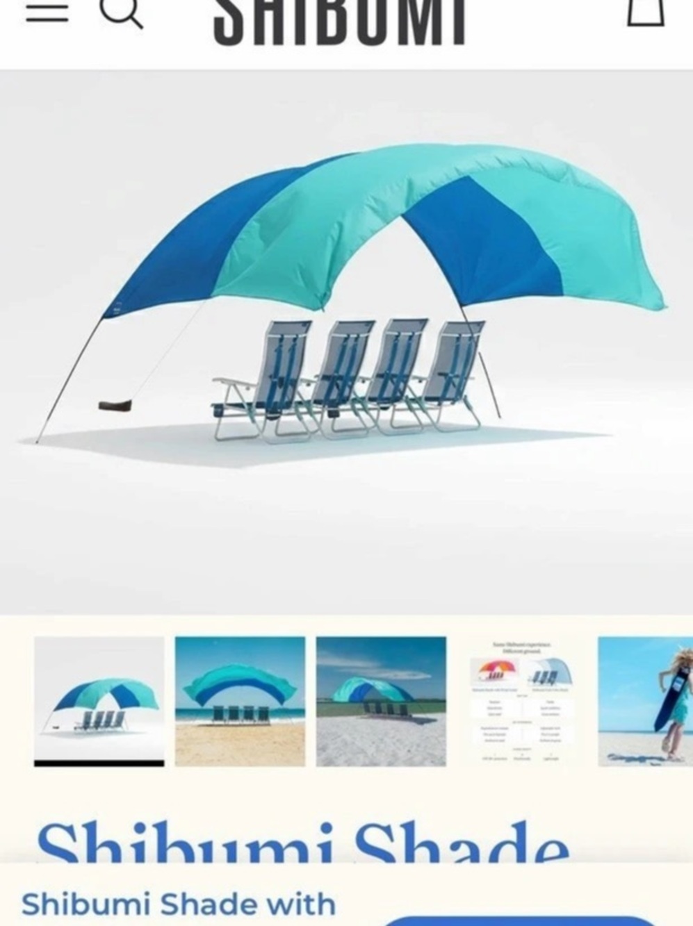Shibumi Shade with Wind Assist Color Block Blue & Green